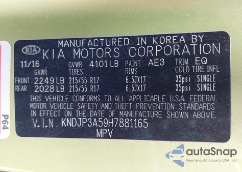 2017 Kia Soul + из США, поврежденный, VIN KNDJP3A59H7881165